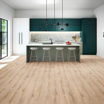 wood look laminate floors in a Fraser Valley kitchen